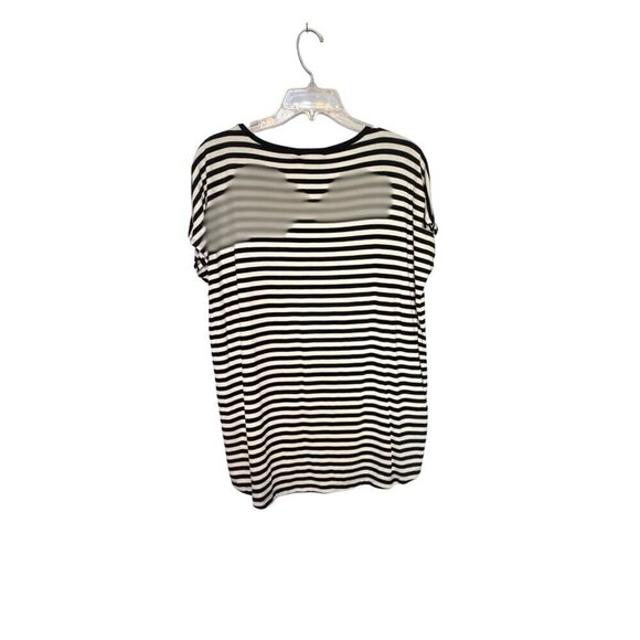 Design History Black & White Striped Tunic Sparkly Beaded Women's Size Large NWT - Picture 3 of 10